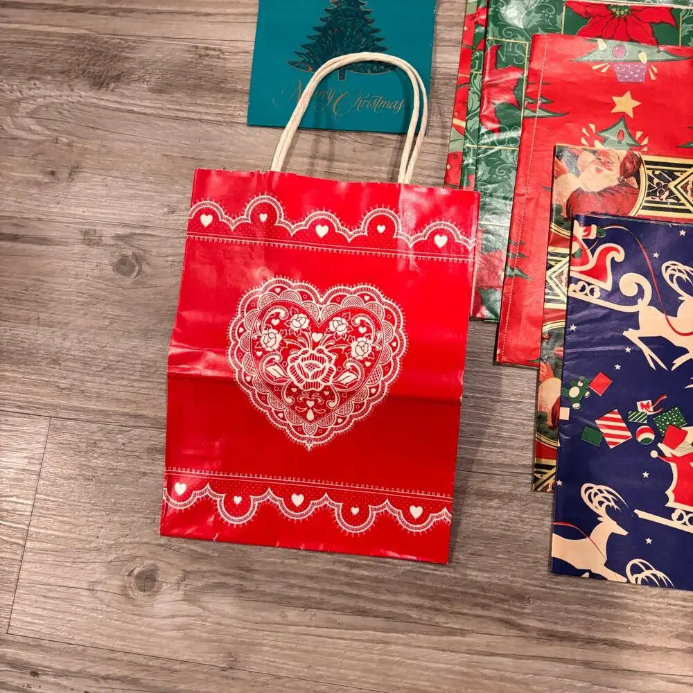Vtg 80s Gift Wrap Wrapping Paper Gift Bags Ribbon Christmas Baby Shower Garfield